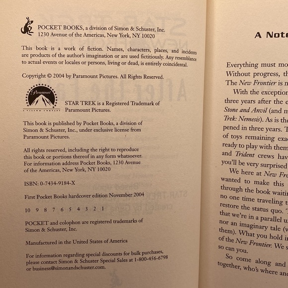 Star Trek New Frontier: After The Fall by Peter David Hardcover with Dust Jacket - Picture 7 of 9